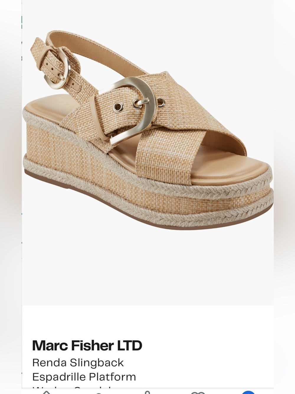 Marc Fisher miRenda2 Platform Sandals - Light Natural